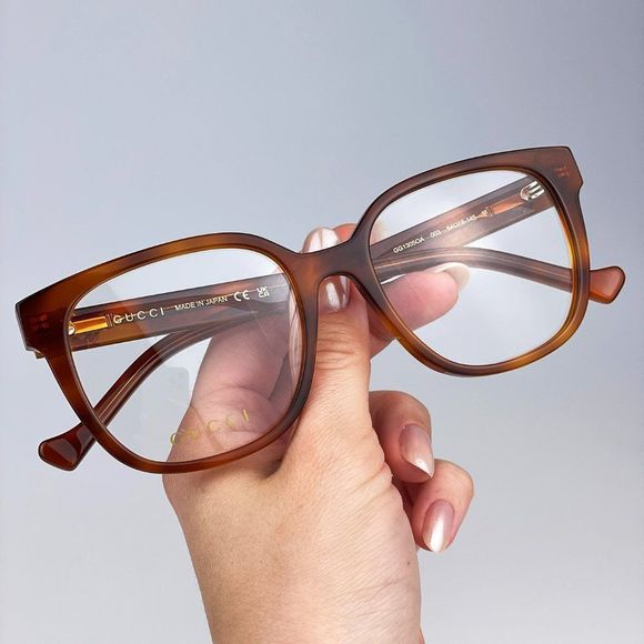 Gucci GG1305OA 003 Eyeglasses Havana Crystal Square Women - Picture 5 of 14